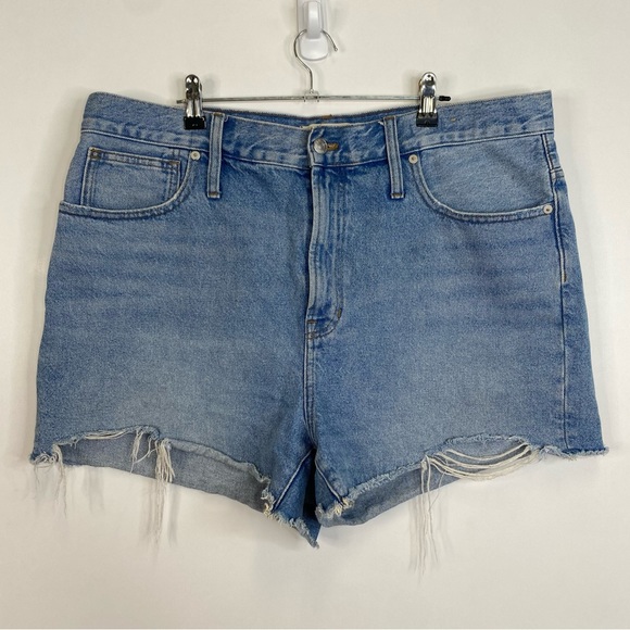Madewell Size 33 "The Perfect Jean Short" Distressed Denim Shorts Bottoms - Picture 1 of 4